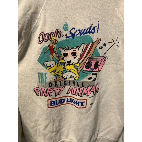 Vintage 1987 Spuds MacKenzie Bud Light Party Animal Crew Neck Sweatshirt D51